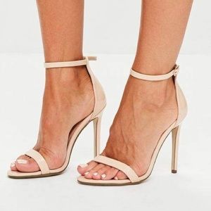 Missguided Nude Patent Strap Heels